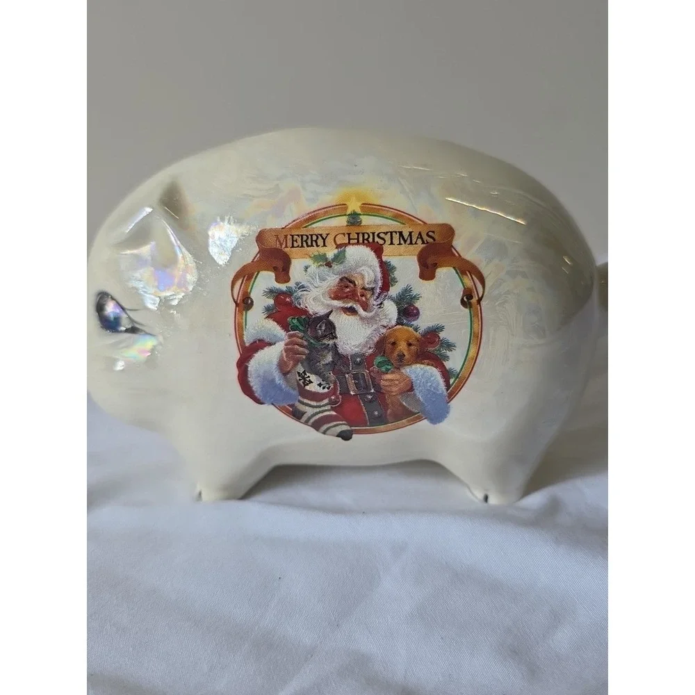 Vintage Christmas Pig Piggy Bank‎